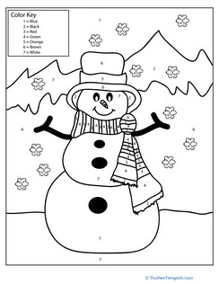 Snowman Color by Number