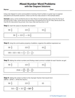 Solving Mixed Number Word Problems with Bar Diagrams