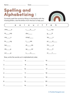 Spelling and Alphabetizing #1