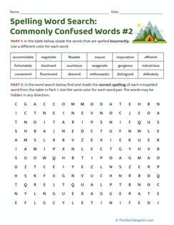 Spelling Word Search: Commonly Confused Words #2