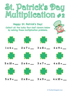 St. Patrick’s Day Multiplication #2