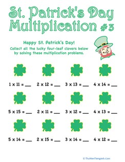 St. Patrick’s Day Multiplication #3