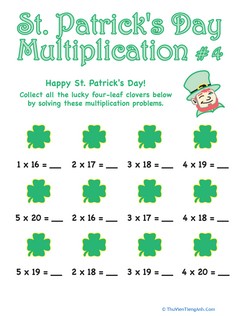 St. Patrick’s Day Multiplication #4