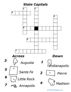 State Capitals Crossword 3