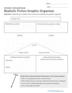 Story Mountain: Realistic Fiction Graphic Organizer