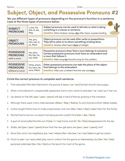 Subject, Object, and Possessive Pronouns #2