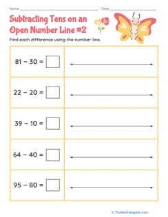 Subtracting Tens on an Open Number Line #2