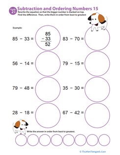 Subtraction Action! Ordering Numbers #15