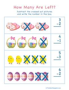 Subtraction for Visual Learners: Easter #2