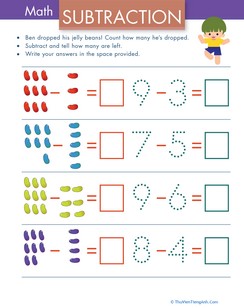 Subtraction with Pictures: Jelly Beans