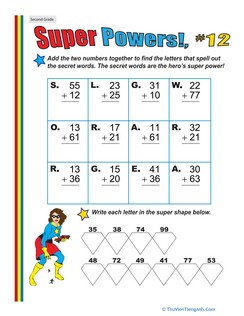Super Powers! Two-Digit Addition #12
