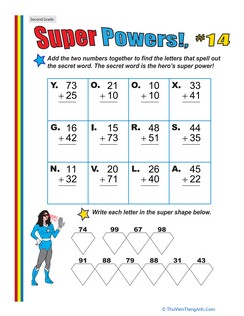 Super Powers! Two-Digit Addition #14