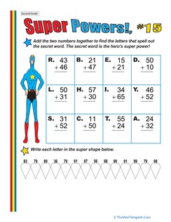 Super Powers! Two-Digit Addition #15