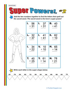 Super Powers! Two-Digit Addition #2