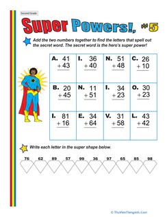 Super Powers! Two-Digit Addition #5