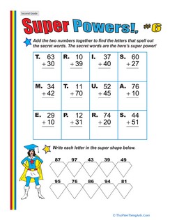 Super Powers! Two-Digit Addition #6