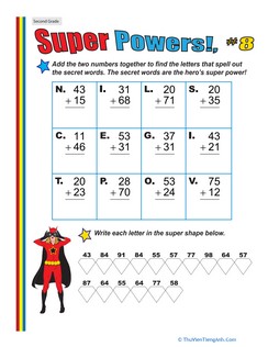 Super Powers! Two-Digit Addition #8