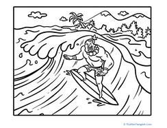 Surfer Coloring Page