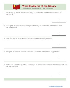 Telling Time: Word Problems at the Library