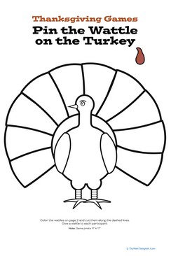 Thanksgiving Games: Pin the Wattle on the Turkey