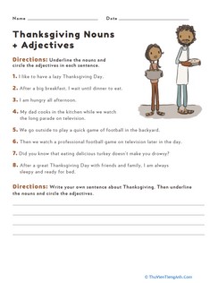 Thanksgiving Nouns and Adjectives #4