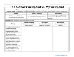 The Author’s Viewpoint vs. My Viewpoint