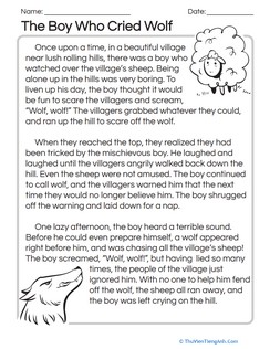 The Boy Who Cried Wolf Story Map