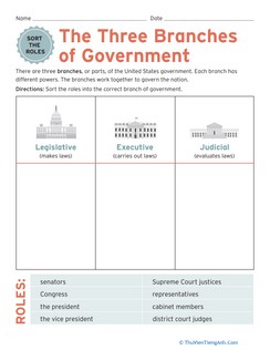 Sort the Roles: The Three Branches of Government (for Kids!)