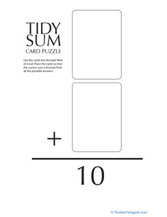 Math Card Game: Tidy Sum