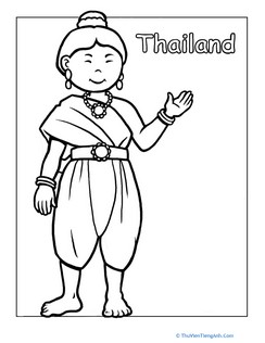 Thai Traditional Dress Coloring Page