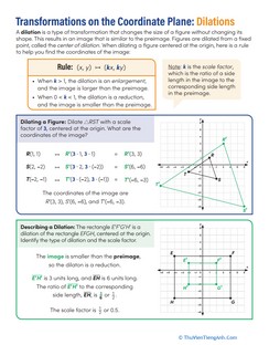 Transformations on the Coordinate Plane: Dilations Handout