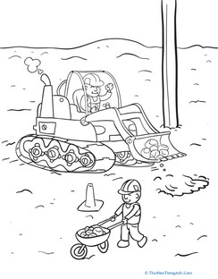 Construction Yard Coloring Page