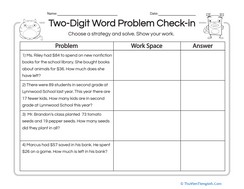 Two-Digit Word Problem Check-in