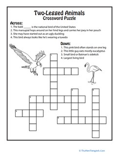 Two-Legged Animals Crossword Puzzle