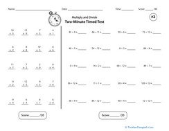 Two-Minute Timed Test #2: Multiply & Divide