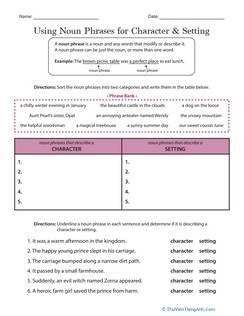 Using Noun Phrases for Character & Setting