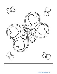 Valentine’s Day Butterfly Coloring Page