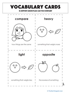 Vocabulary Cards: Can You Compare?