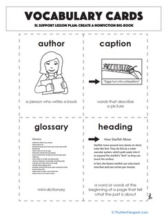 Vocabulary Cards: Create a Nonfiction Big Book