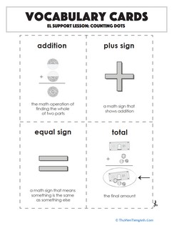 Vocabulary Cards: Counting Dots