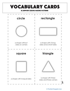 Vocabulary Cards: Making Patterns