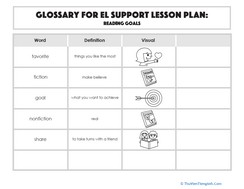 Vocabulary Cards: Reading Goals