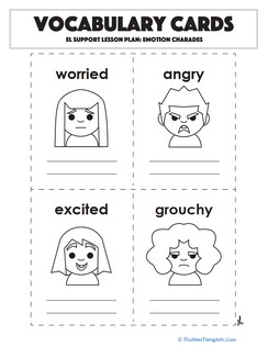 Vocabulary Cards: Emotion Charades