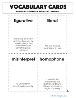 Vocabulary Cards: Figurative Language