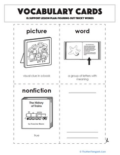 Vocabulary Cards: Figuring Out Tricky Words