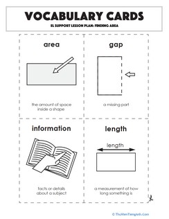 Vocabulary Cards: Finding Area