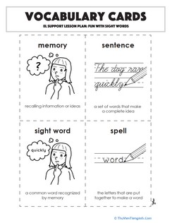 Vocabulary Cards: Fun with Sight Words