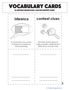 Vocabulary Cards: I Can Use Context Clues!