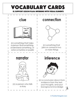 Vocabulary Cards: Inferring with Visual Elements