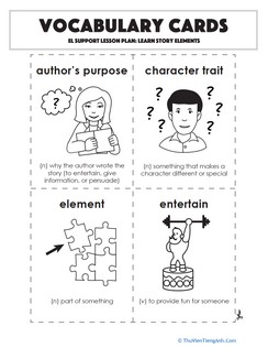 Vocabulary Cards: Learn Story Elements
